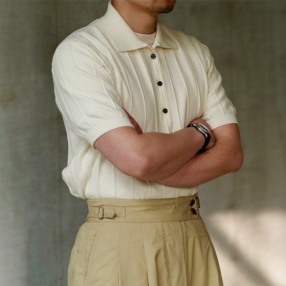 HENDRIX LEGACY SILK RIBBED POLO
