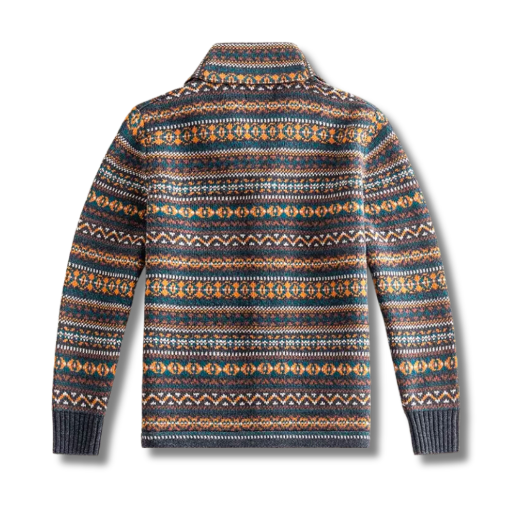 HENDRIX CLASSIC JACQUARD WOOL CARDIGAN