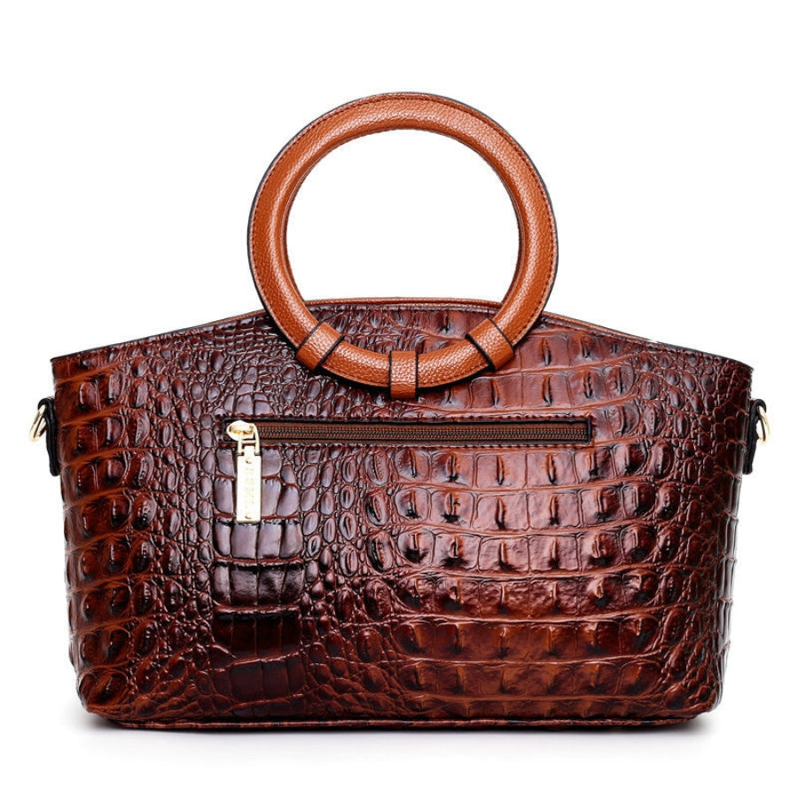 L'aubrielle Embossed Vintage Leather Bag