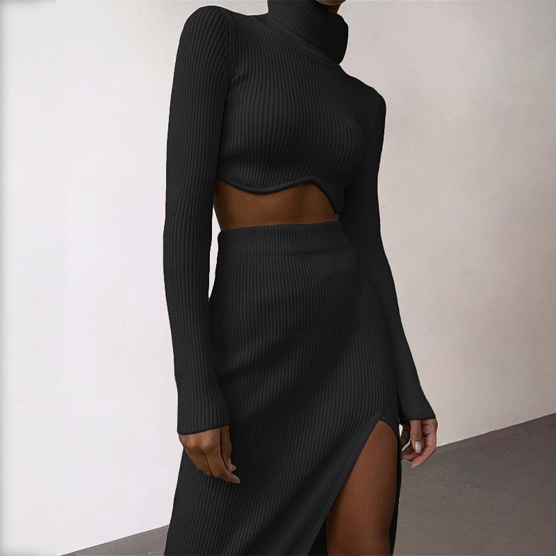 AURORA SULTRY RIB-KNIT TWO PIECE SET