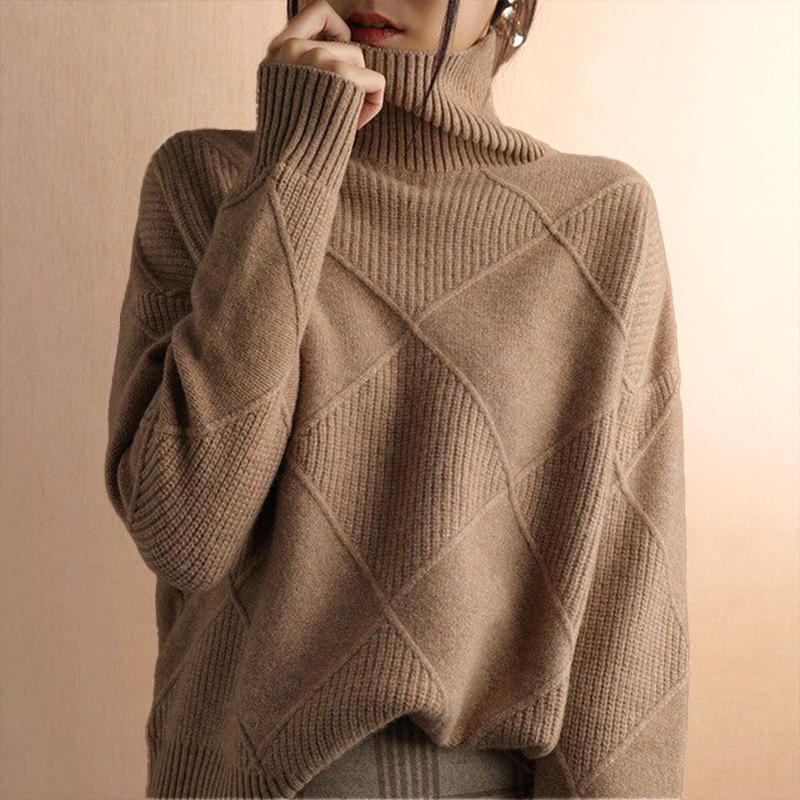Bouclé Couture Turtleneck Sweater