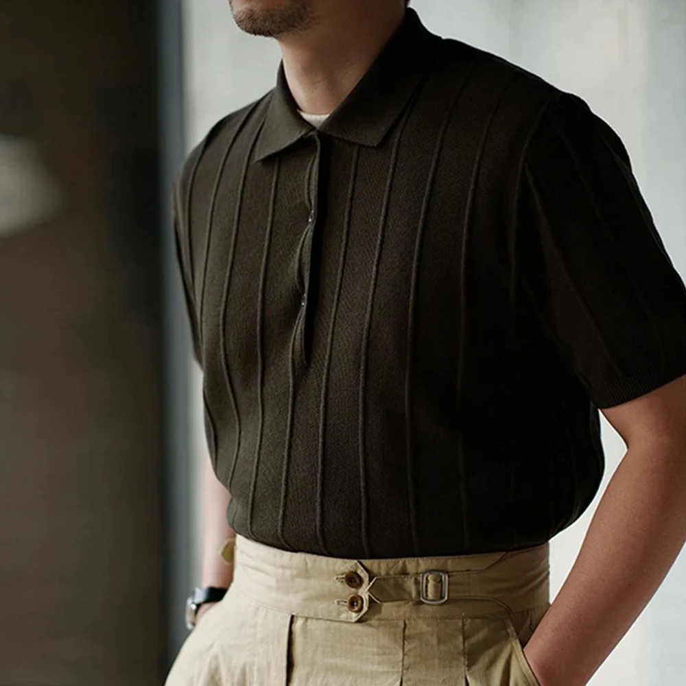 HENDRIX LEGACY SILK RIBBED POLO