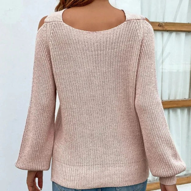 AURORA RIB-KNIT WRAP SWEATER