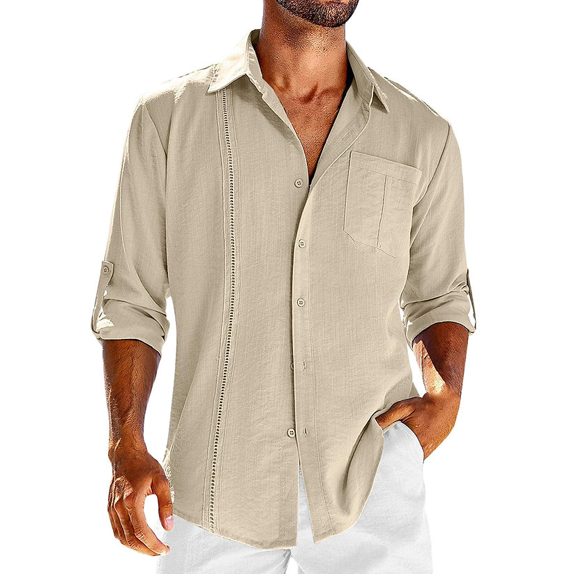 CALUM CASUAL-FIT LINEN CUBAN SHIRT