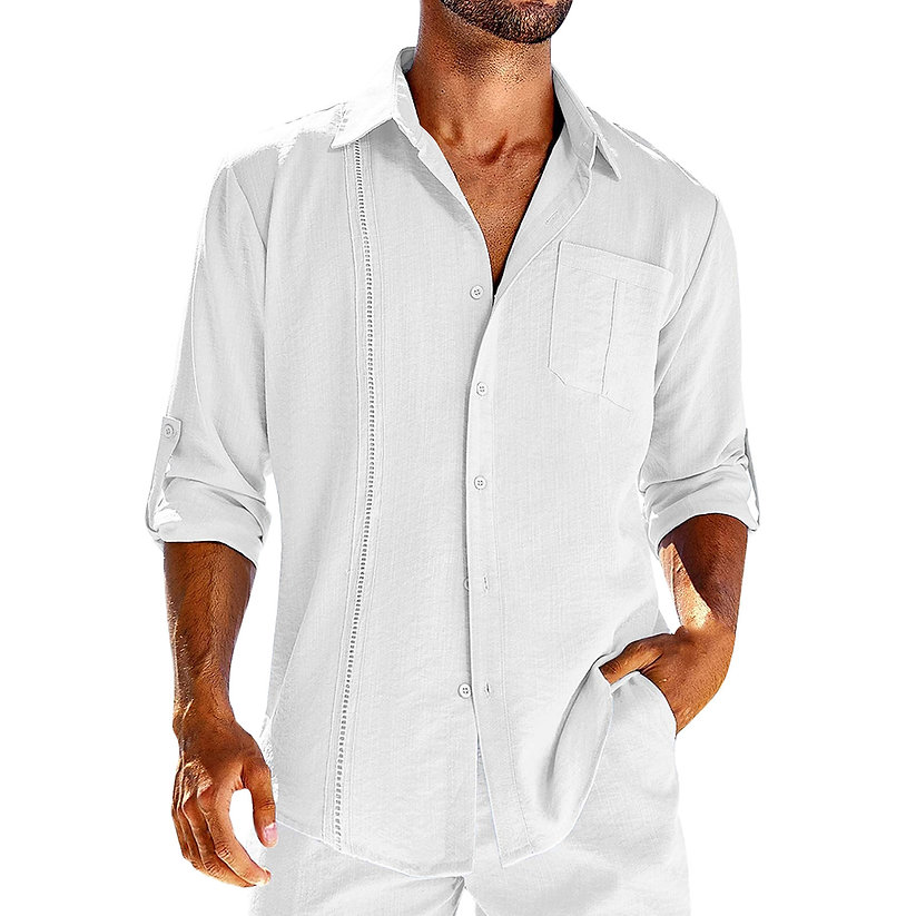 CALUM CASUAL-FIT LINEN CUBAN SHIRT