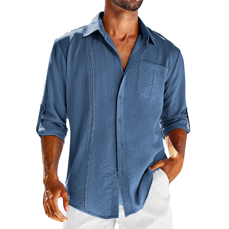 CALUM CASUAL-FIT LINEN CUBAN SHIRT