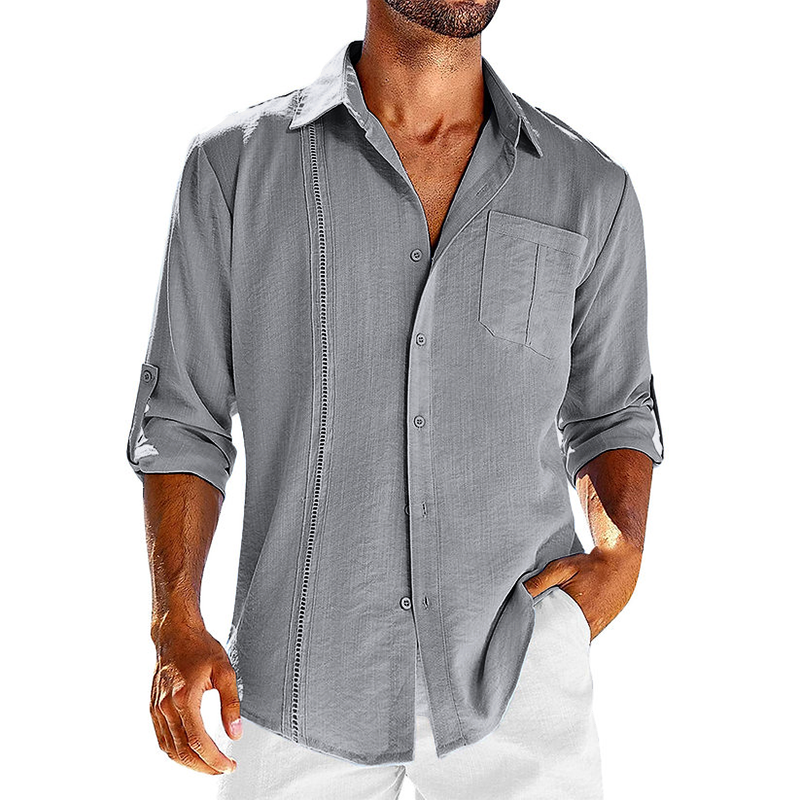 CALUM CASUAL-FIT LINEN CUBAN SHIRT