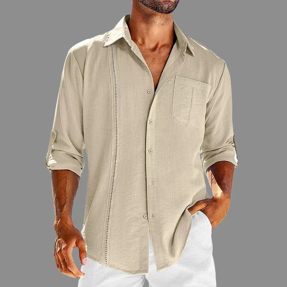 DAMIAN CASUAL-FIT LINEN CUBAN SHIRT