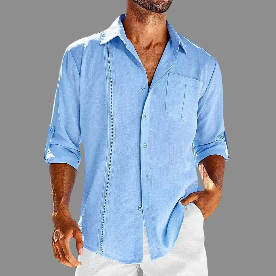 DAMIAN CASUAL-FIT LINEN CUBAN SHIRT