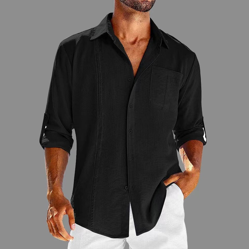DAMIAN CASUAL-FIT LINEN CUBAN SHIRT