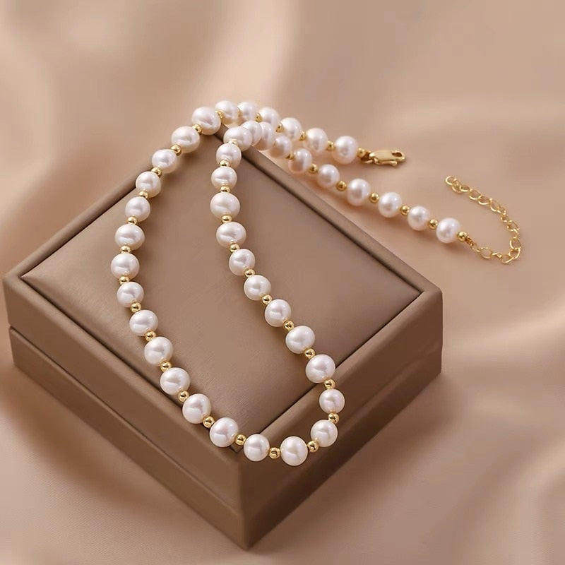 OLIVIA FRESHWATER PEARL CHARM NECKLACE
