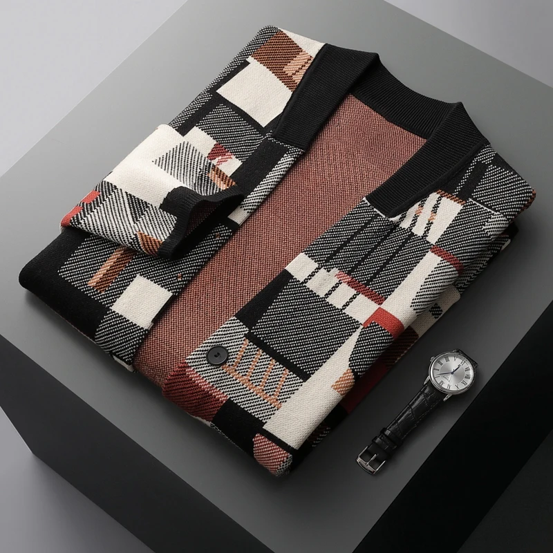 LUCIANNO PATCHWORK KNIT CARDIGAN