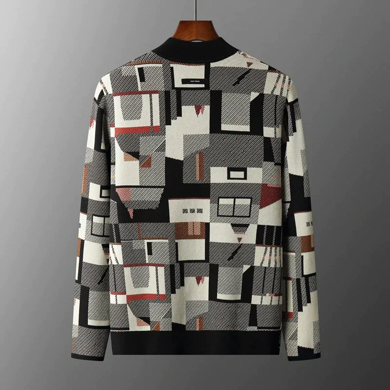 LUCIANNO PATCHWORK KNIT CARDIGAN
