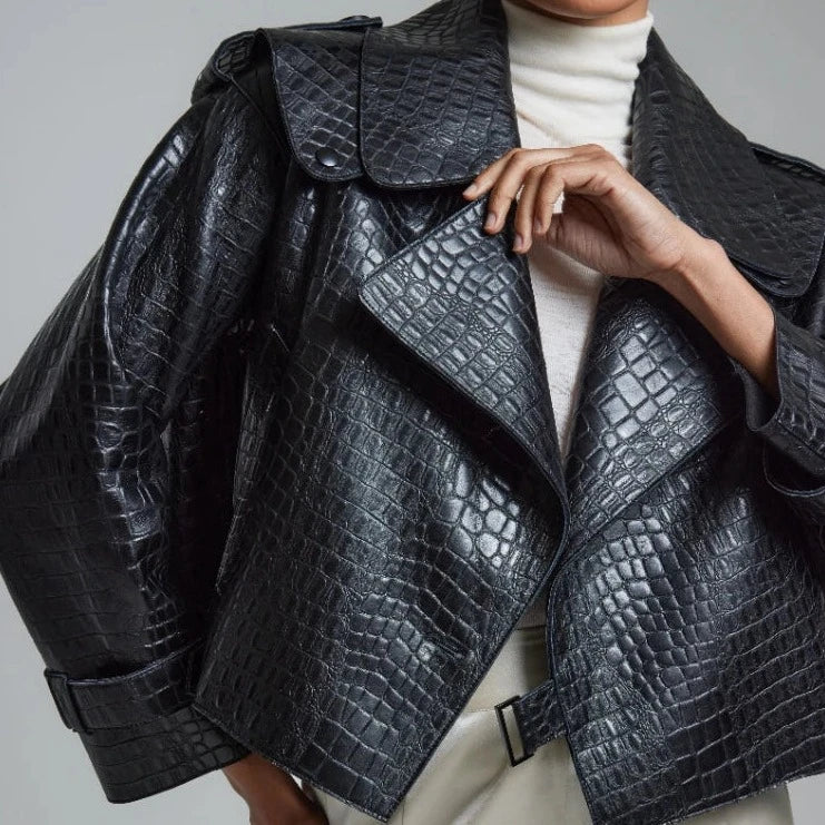 MAEVE COUTURE LEATHER JACKET BY VIVIELLE VELOURA™