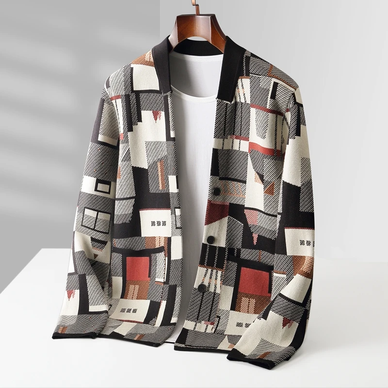 LUCIANNO PATCHWORK KNIT CARDIGAN