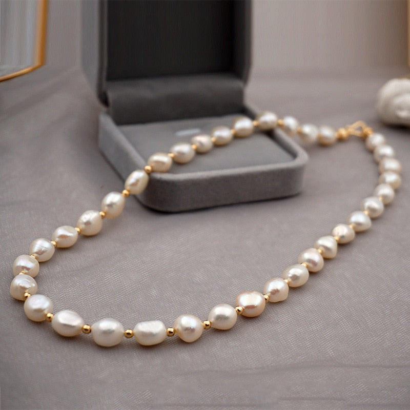 OLIVIA FRESHWATER PEARL CHARM NECKLACE