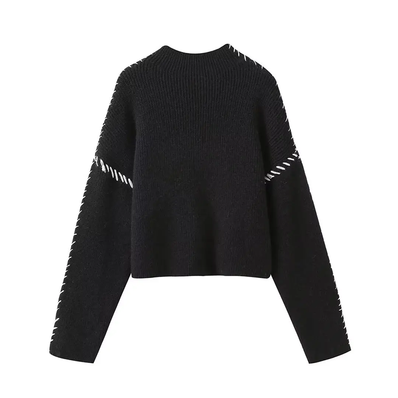 CHÉRIE PATCHWORK KNIT TURTLENECK