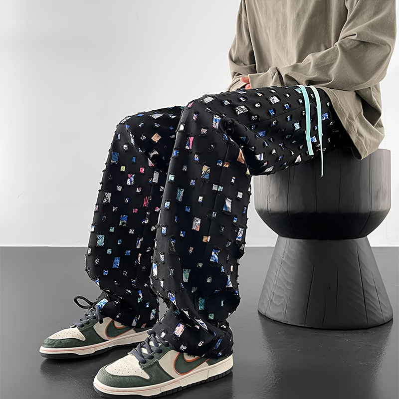 DOWNTOWN FRAYED DENIM PANTS