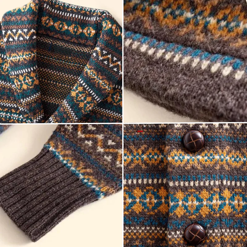 HENDRIX CLASSIC JACQUARD WOOL CARDIGAN