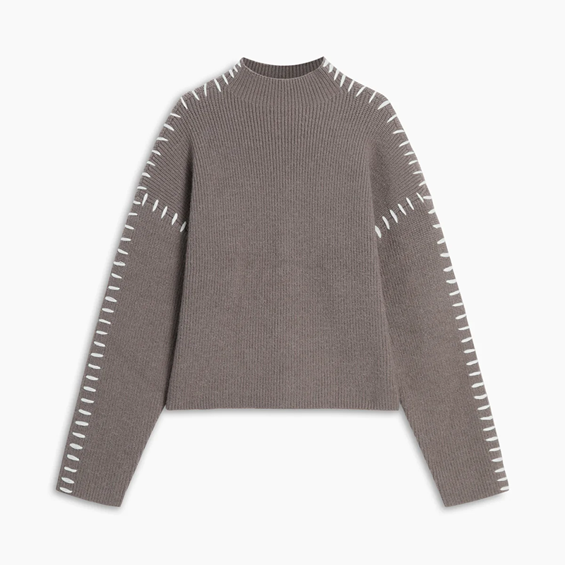 CHÉRIE PATCHWORK KNIT TURTLENECK