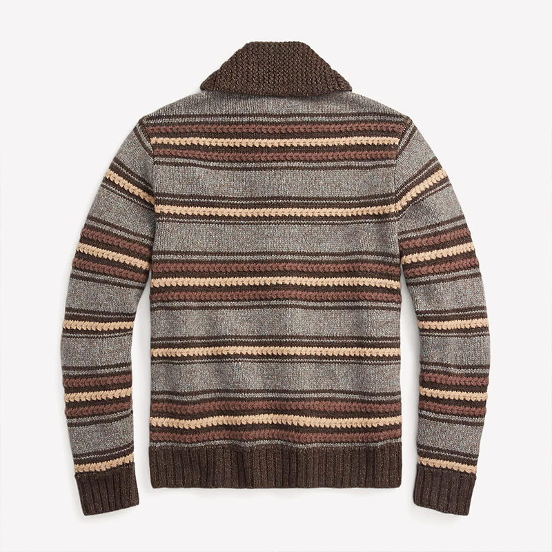 LÉO-DEVOÎR JACQUARD KNITTED CARDIGAN