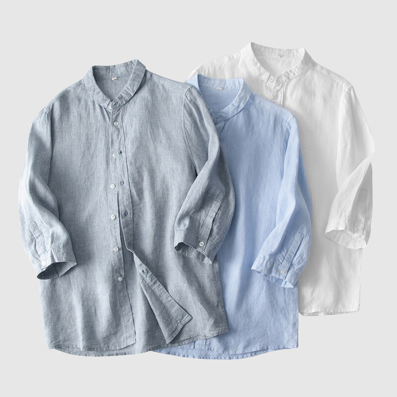 Aruba Three-Quarter Sleeve Linen Shirt