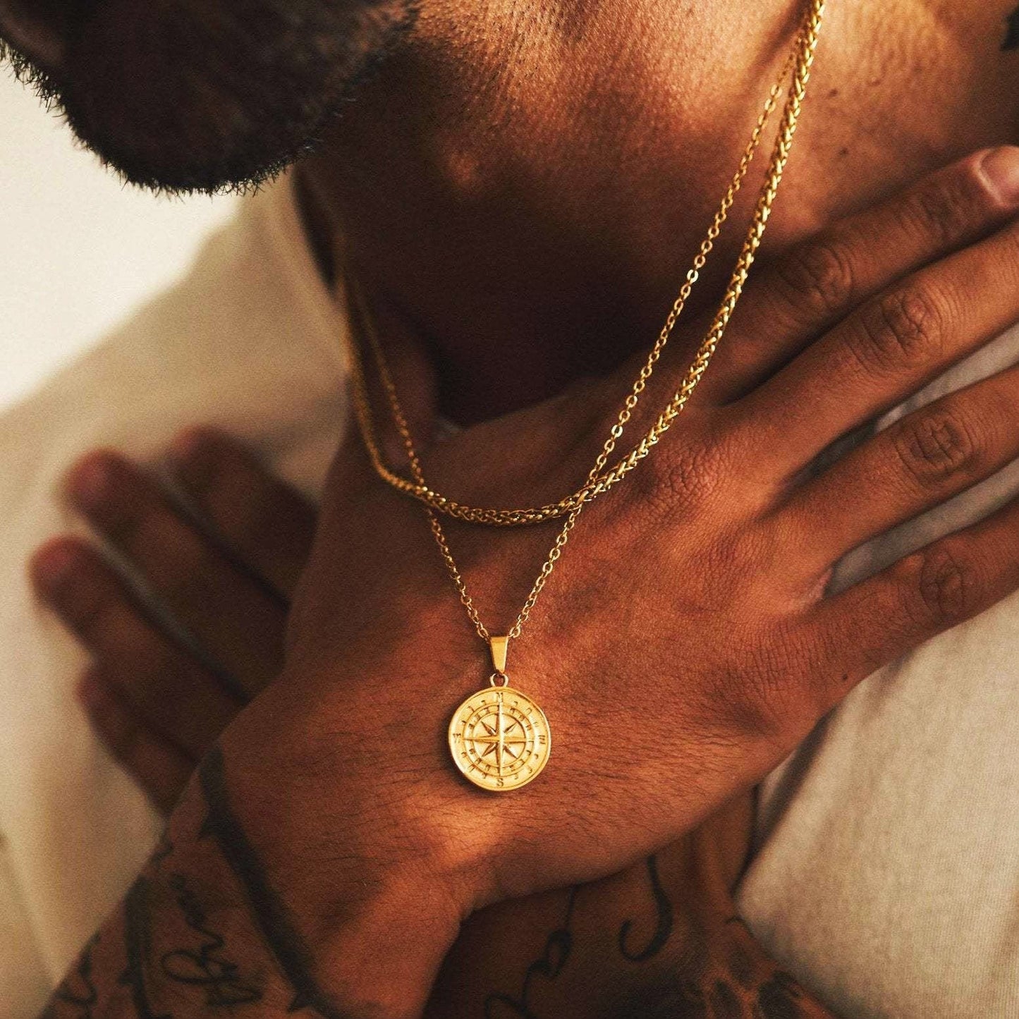 Onyx Sense of Freedom Compass Necklace