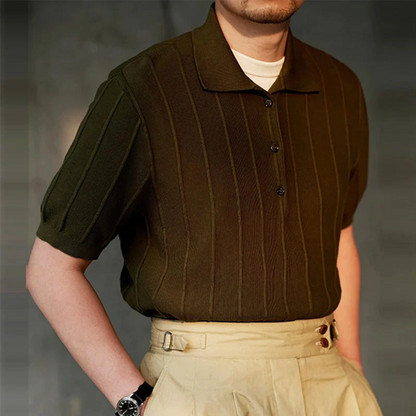 HENDRIX LEGACY SILK RIBBED POLO