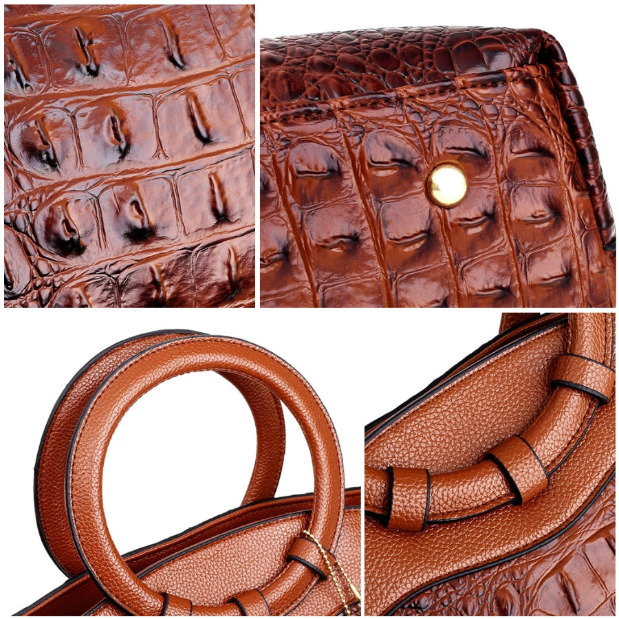 L'aubrielle Embossed Vintage Leather Bag