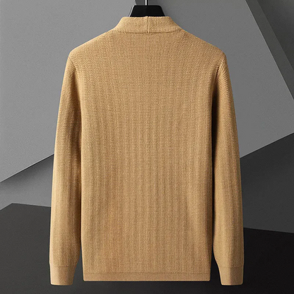 PIERRE-CÔTE JACQUARD KNITTED CARDIGAN