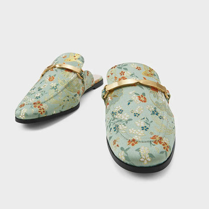 Okinawa Embroidered Mules