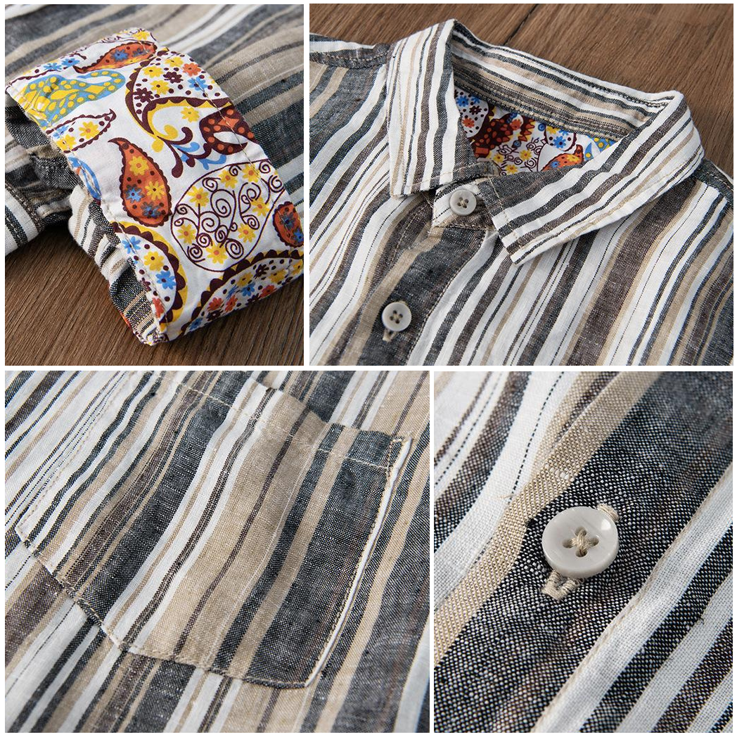 ALESSIO PINSTRIPE LINEN SHIRT