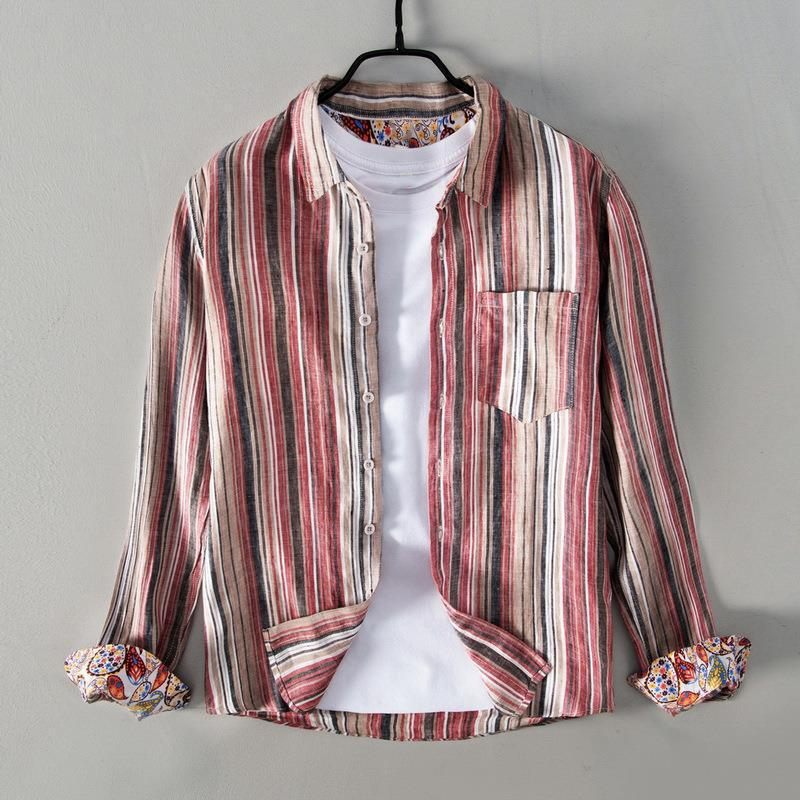ALESSIO PINSTRIPE LINEN SHIRT