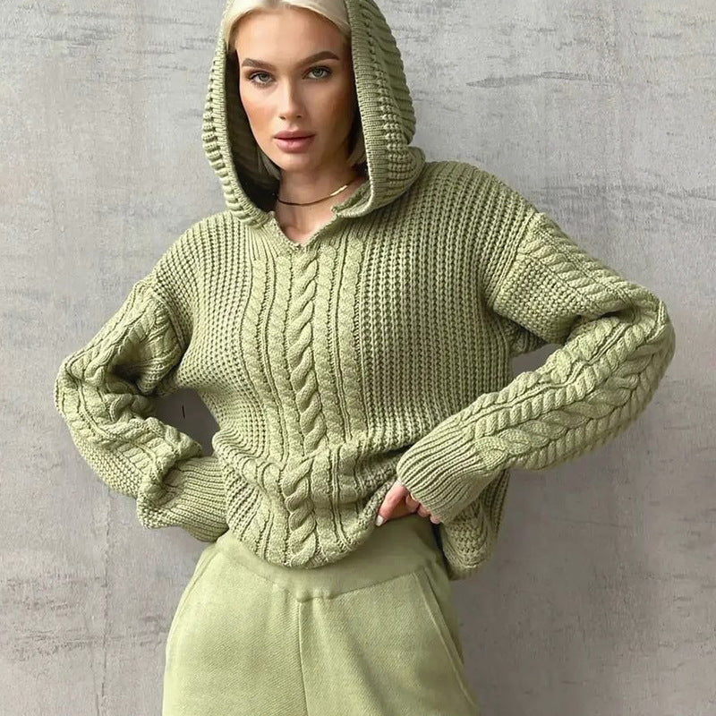 CECILLE™ COZY CABLE-KNIT HOODIE
