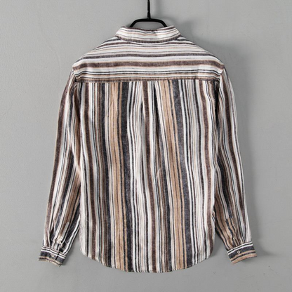 ALESSIO PINSTRIPE LINEN SHIRT