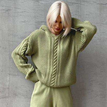 CECILLE™ COZY CABLE-KNIT HOODIE