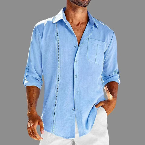 DAMIAN CASUAL-FIT LINEN CUBAN SHIRT