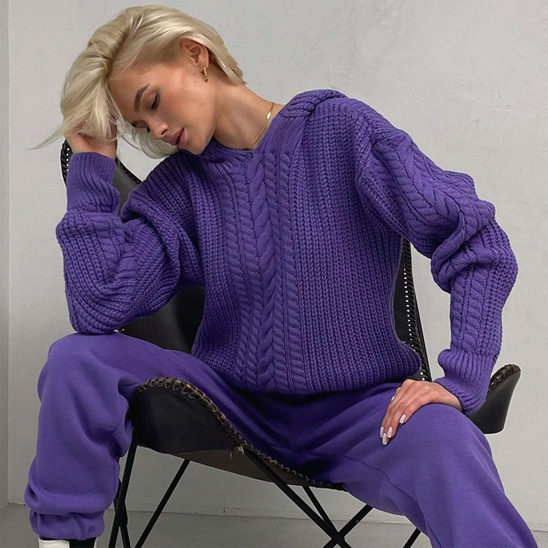 CECILLE™ COZY CABLE-KNIT HOODIE