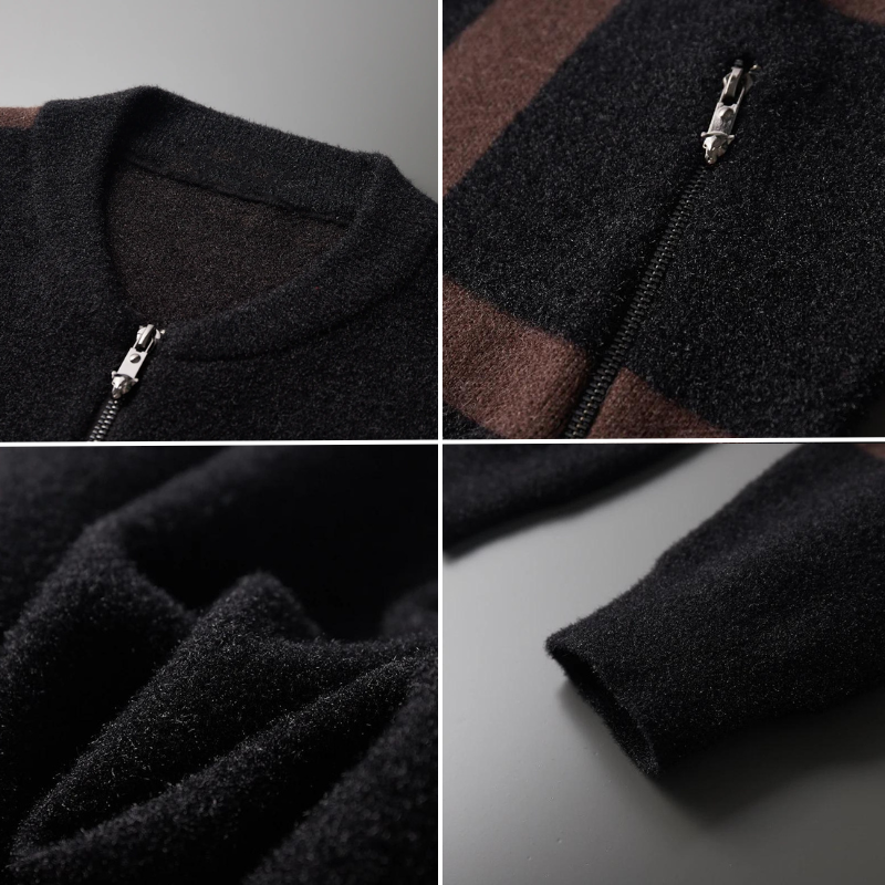 KENT DECROÎX JACQUARD VIRGIN WOOL CARDIGAN