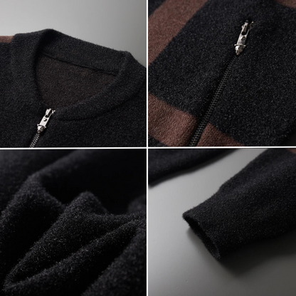KENT DECROÎX JACQUARD VIRGIN WOOL CARDIGAN