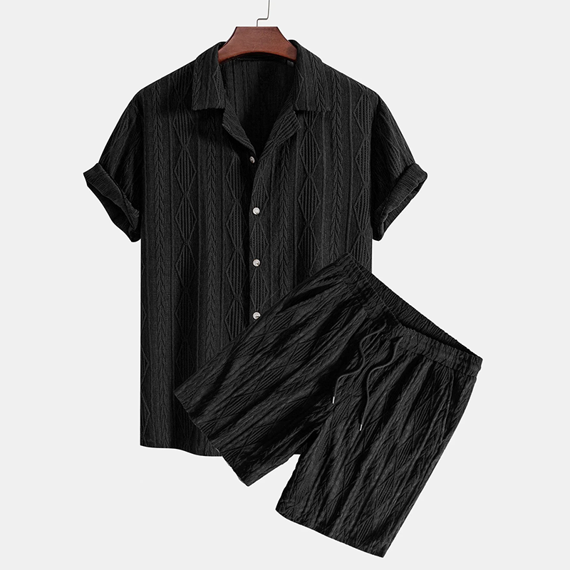 DEMY-SINCLAIRE JACQUARD CUBAN SHIRT & SHORTS SET