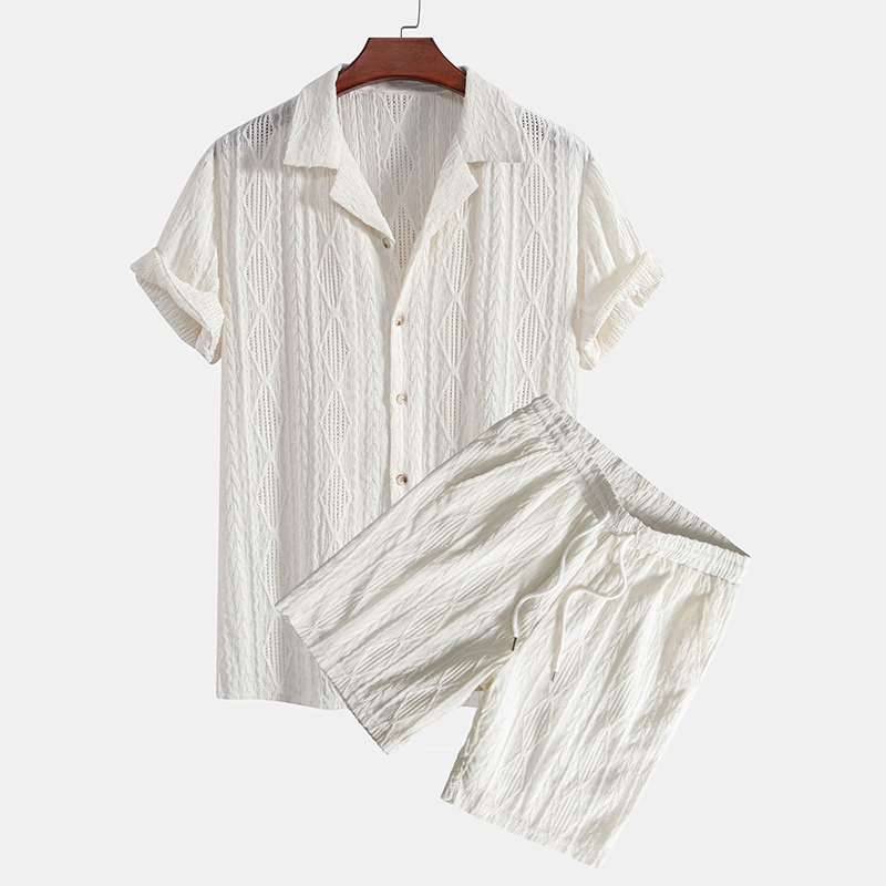 DEMY-SINCLAIRE JACQUARD CUBAN SHIRT & SHORTS SET