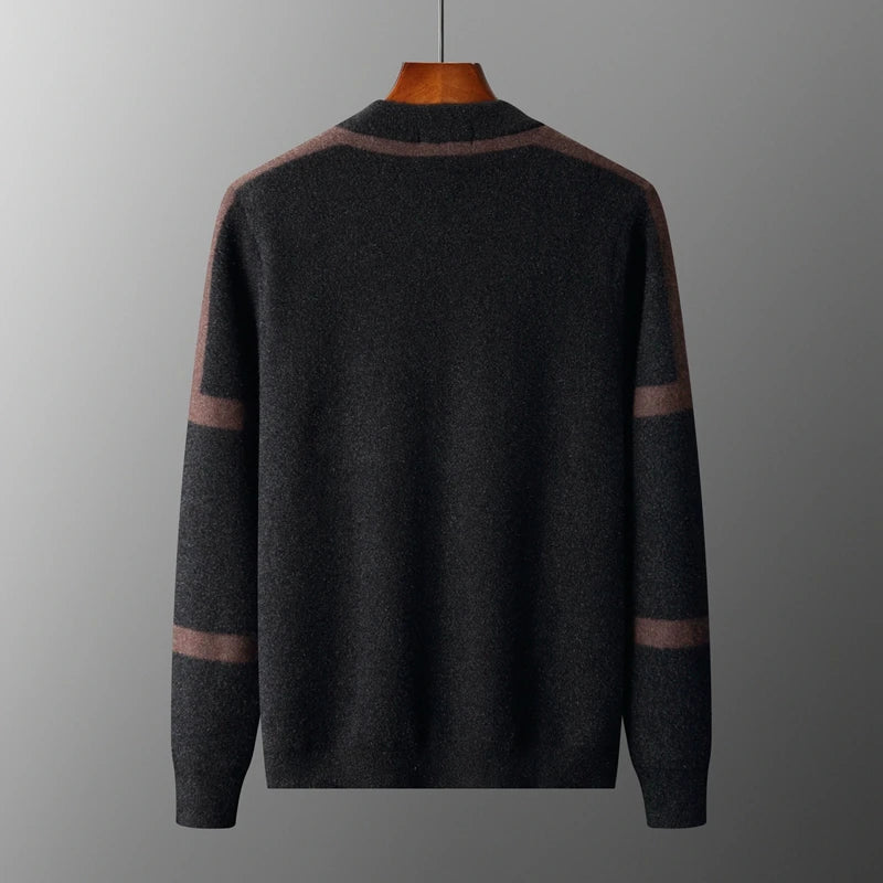 KENT DECROÎX JACQUARD VIRGIN WOOL CARDIGAN