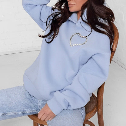 CRYSTAL HEART COMFY HOODIE