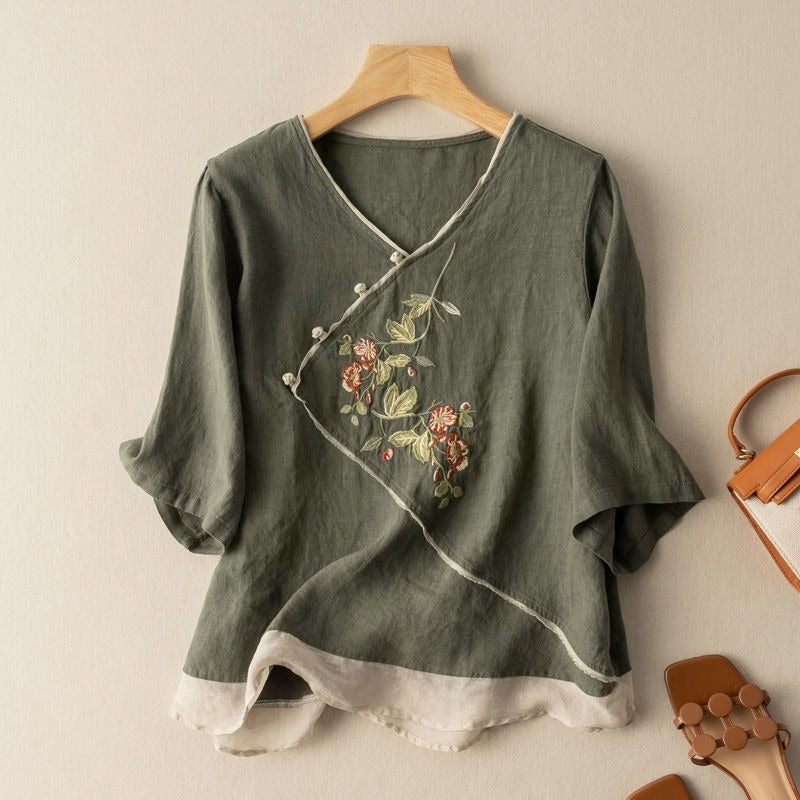 Rosaline Casual Flower Shirt