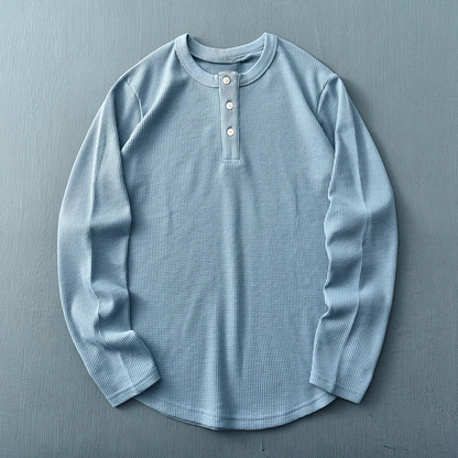 ETHAN PERUVIAN WAFFLE KNIT HENLEY (280G)