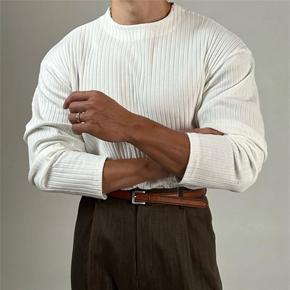 BECKHAM RIB KNIT CREWNECK SWEATER