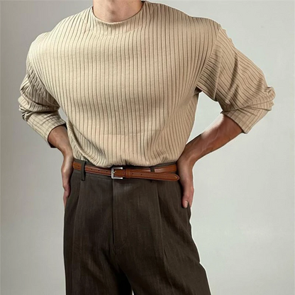 BECKHAM RIB KNIT CREWNECK SWEATER