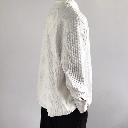 VINIZIO TWIST KNIT COLLARED SHIRT