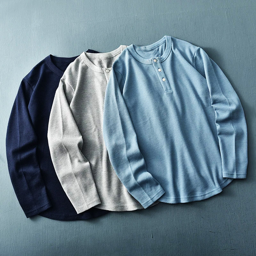 ETHAN PERUVIAN WAFFLE KNIT HENLEY (280G)